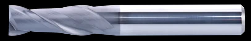 1 mm Carbide End Mill, 2 Flutes, Flat, Standard length, For P, M, K materials, AlCrN coated, LOC 3 mm