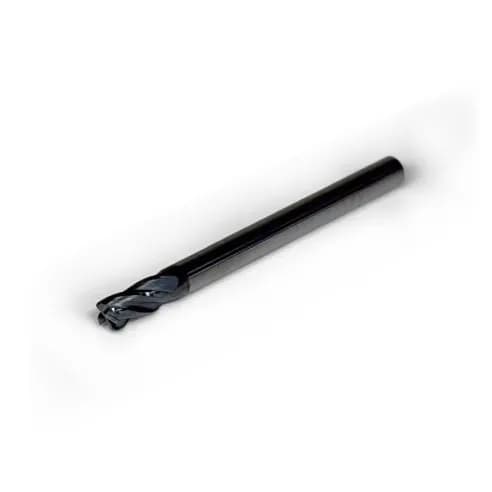 1/8" Carbide End Mill, 4 flutes, Bull Nose - R0.015", 0.25" LOC, AlCrN Coated