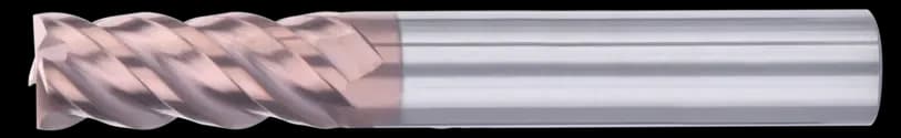 2.5 mm Carbide End Mill, 4 Flutes, Flat, Standard length, For P, H materials, TiSiAlCrN coated, Helix angle 45 degree