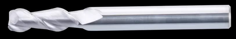 4 mm Carbide End Mill, 2 Flutes, Flat, Standard length, For N materials, Uncoated, Helix angle 45 degree, LOC 12 mm