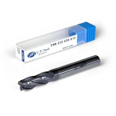 5/16" Carbide End Mill, 4 flutes, Bull Nose - R0.03", 0.8125" LOC, AlCrN Coated