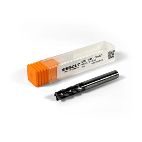 6 mm Carbide End Mill, 0.5 mm Corner Radius, 4 Flutes, Standard length, For P, M, K materials, AlCrN coated, LOC 16 mm